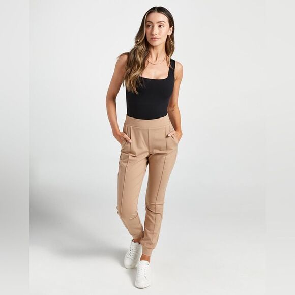 BYLT Premium Basics Women’s Elite+ Pintuck Jogger Color Dune Size Large - Picture 5 of 16